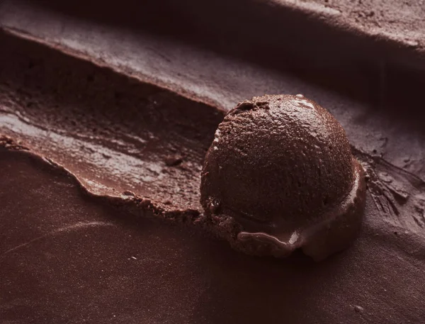 Textura Colher Sorvete Chocolate Fotos De Bancos De Imagens