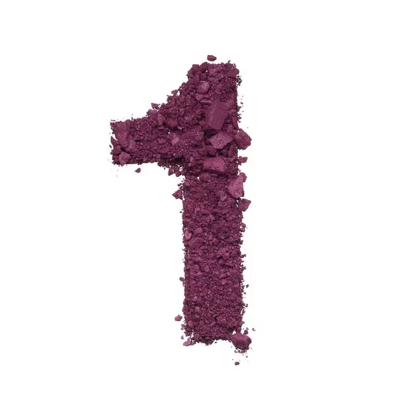 Number Made Burgundy Crushed Eye Shadow Broken Powder Isolated White —  Fotos de Stock