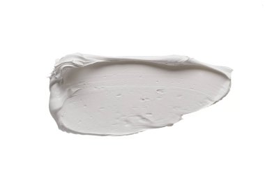 Temiz beyaz arka planda beyaz akrilik boya çarpması. Fırça yaratıcı projeler, arkaplan tasarımları veya temizlik ve entelektüellik gerektiren çizimler için idealdir..