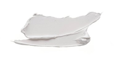 Temiz beyaz arka planda beyaz akrilik boya çarpması. Fırça yaratıcı projeler, arkaplan tasarımları veya temizlik ve entelektüellik gerektiren çizimler için idealdir..