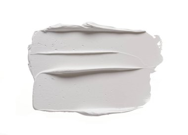 Temiz beyaz arka planda beyaz akrilik boya çarpması. Fırça yaratıcı projeler, arkaplan tasarımları veya temizlik ve entelektüellik gerektiren çizimler için idealdir..