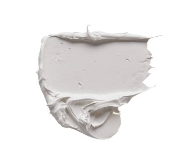 Temiz beyaz arka planda beyaz akrilik boya çarpması. Fırça yaratıcı projeler, arkaplan tasarımları veya temizlik ve entelektüellik gerektiren çizimler için idealdir..