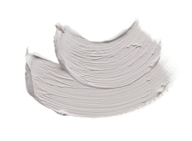 Temiz beyaz arka planda beyaz akrilik boya çarpması. Fırça yaratıcı projeler, arkaplan tasarımları veya temizlik ve entelektüellik gerektiren çizimler için idealdir..