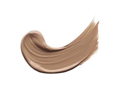 Makyaj fonunun bej renginde vuruşları ya da beyaz arkaplanda izole edilmiş akrilik boya.