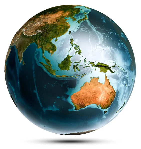 Planet Earth Globe World Elements Image Furnished Nasa Rendering — Stock Photo, Image