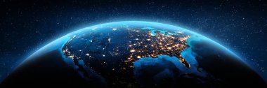 America, United States from space. Elements of this image furnished by NASA. 3d rendering