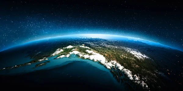 Alaska Por Noche Elementos Esta Imagen Proporcionados Por Nasa Renderizado —  Fotos de Stock