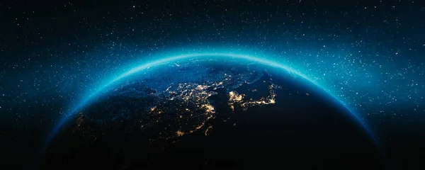 Planet Earth Asien Delar Denna Bild Från Nasa Rendering — Stockfoto