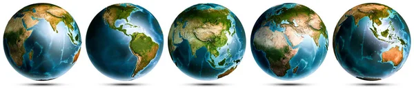 Planet Earth Globe World Set Elements Image Furnished Nasa Rendering — Foto Stock