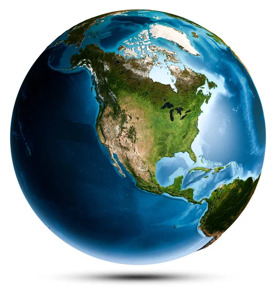 Planet Earth Globe World Elements Image Furnished Nasa Rendering —  Fotos de Stock