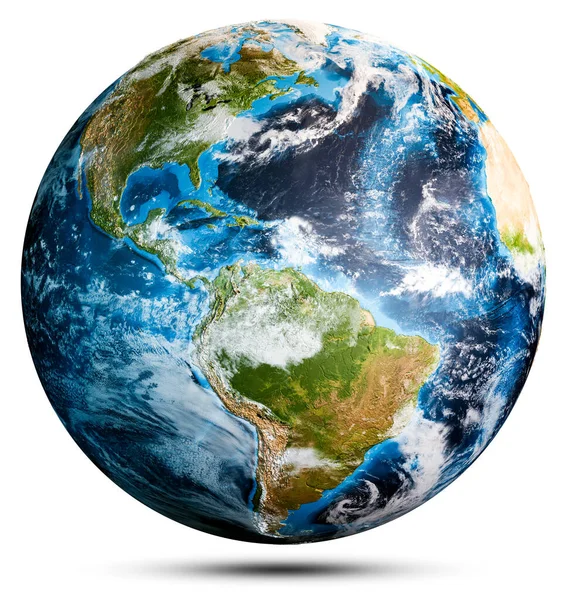World Map Planet Earth Elements Image Furnished Nasa Rendering — Foto Stock