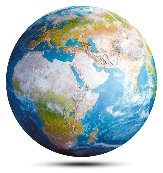 Globe Planet Earth Elements Image Furnished Nasa Rendering — Fotografia de Stock