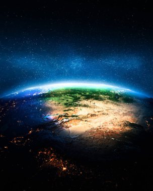 Tibet and Himalayas from space. Elements of this image furnished by NASA. 3d rendering