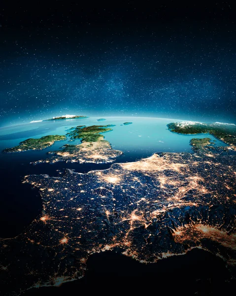 Франція Англія Космосу Елементи Цього Зображення Надані Наса Рендеринг — стокове фото