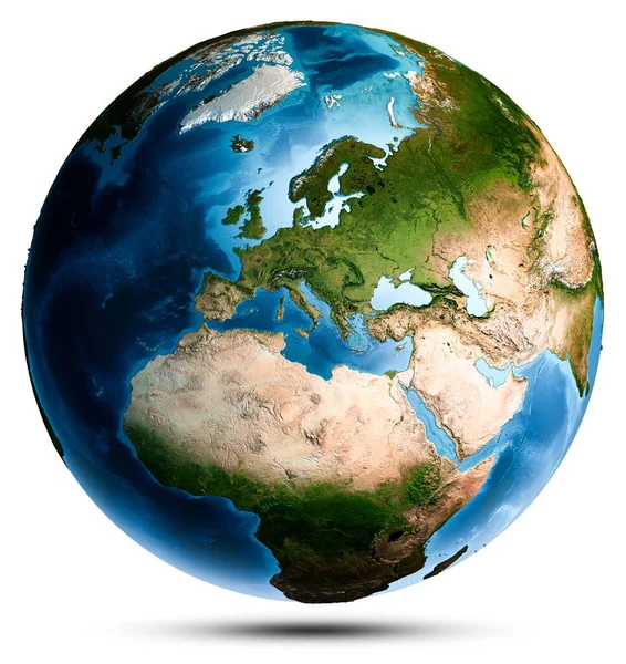 Planet Earth Globe World Elements Image Furnished Nasa Rendering — 스톡 사진