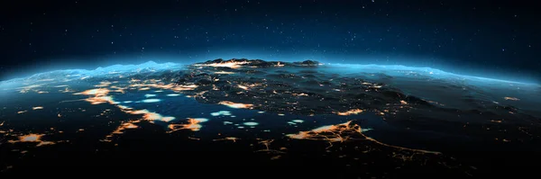Persian Gulf City Lights Elements Image Furnished Nasa Rendering —  Fotos de Stock