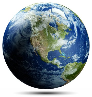 America, USA - planet Earth. Elements of this image furnished by NASA. 3d rendering