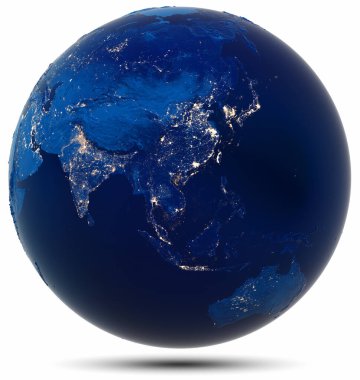 Planet Earth - South-East Asia. Elements of this image furnished by NASA. 3d rendering