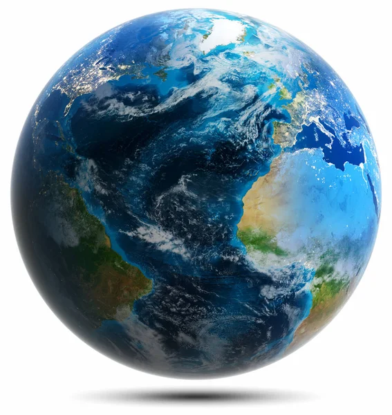 World Globe Atlantic America Africa Elements Image Furnished Nasa Rendering — Stock Photo, Image