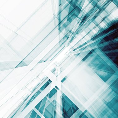 Soyut mimari. Görünüm arkaplan 3B görüntülemesini kavra