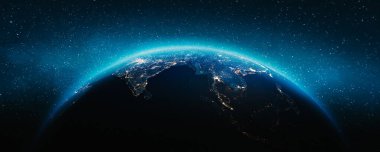 Dünya gezegeni, Hindistan. Bu görüntünün elementleri NASA tarafından döşenmiştir. 3d oluşturma