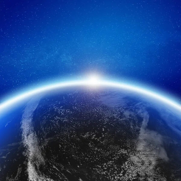 Aero Space Planet Earth Horizon Elements Image Furnished Nasa Rendering — Stock Photo, Image