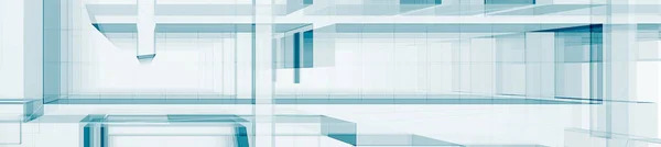 Прозрачная Технологическая Панорама Футуристическая Концепция Рендеринга — стоковое фото