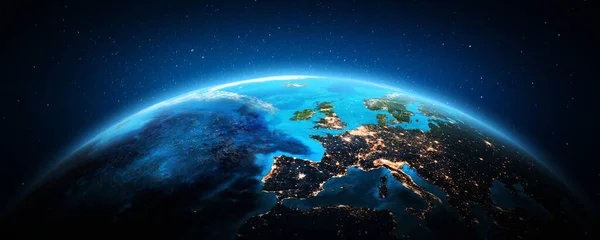 Западная Европа Космоса Элементы Этого Изображения Предоставлены Наса Рендеринг — стоковое фото