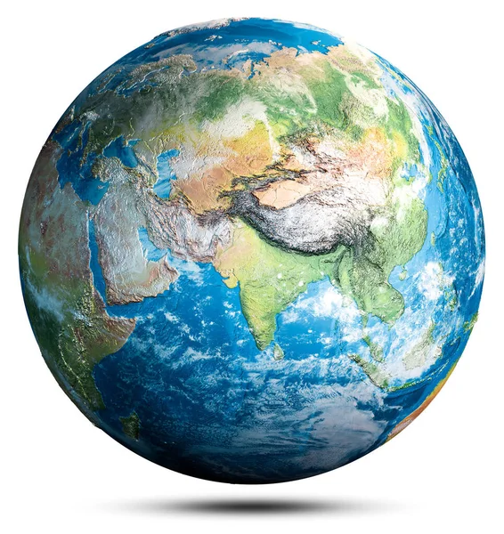 Planet Earth Globe World Elements Image Furnished Nasa Rendering — 스톡 사진