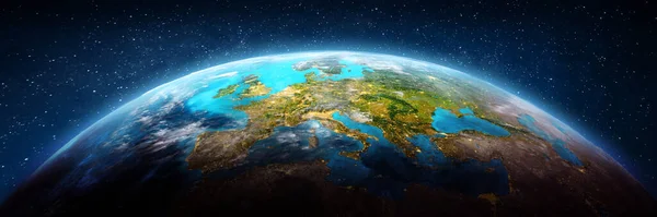 West Europe Air View Elements Image Furnished Nasa Rendering — Stock Photo, Image