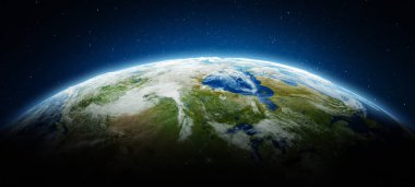 Kuzey Amerika, Kanada - Dünya gezegeni. Bu görüntünün elementleri NASA tarafından döşenmiştir. 3d oluşturma