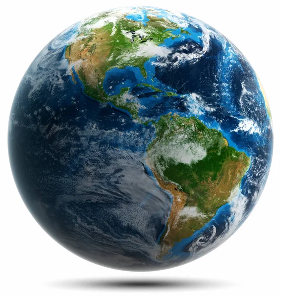 Planet Earth Globe World Map Isolated Elements Image Furnished Nasa — Stock Photo, Image