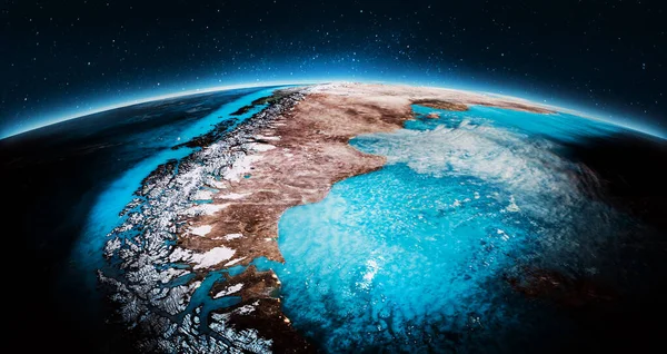 Dünya Gezegeni Patagonya Boyutlu Görüntüleme Görüntünün Elementleri Nasa Tarafından Desteklenmektedir — Stok fotoğraf