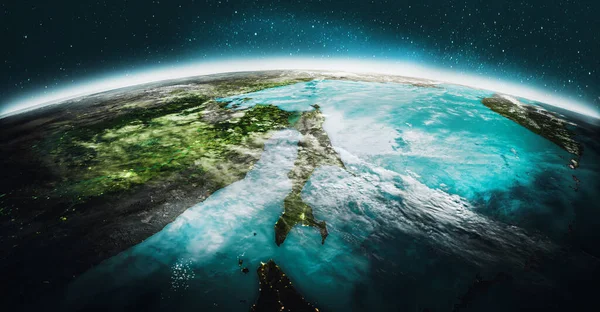Planeta Terra Sakhalin Renderização Elementos Desta Imagem Fornecidos Pela Nasa — Fotografia de Stock