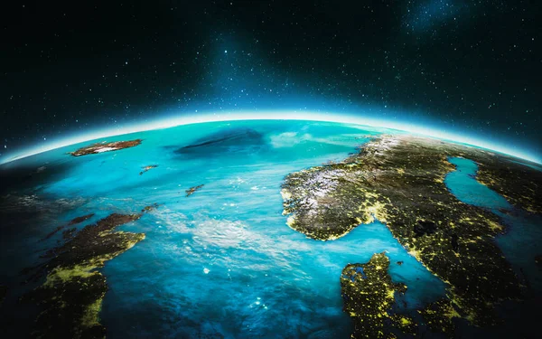 Europa Scandinavië Weergave Elementen Van Deze Afbeelding Geleverd Door Nasa — Stockfoto