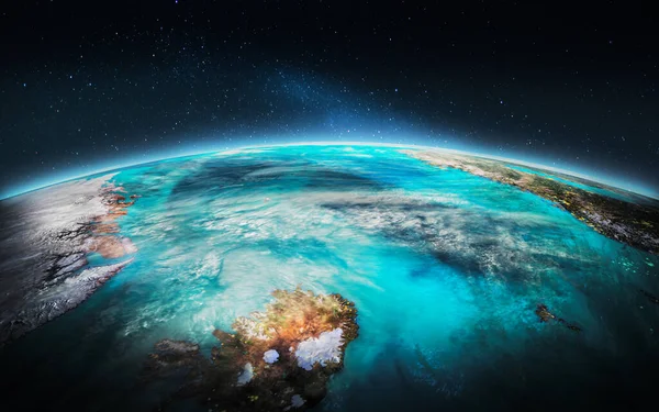 Föld Bolygó Renderelés Kép Elemeit Nasa Bocsátotta Rendelkezésre — Stock Fotó