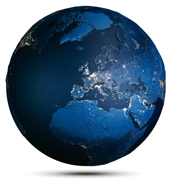 Планета Земля Білий Ізольовані Елементи Цього Зображенні Мебльовані Наса Рендерінг — стокове фото