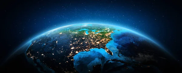 Estados Unidos Por Noche Elementos Esta Imagen Proporcionados Por Nasa — Foto de Stock