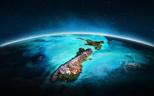 Planeta Terra Nova Zelândia Renderização Elementos Desta Imagem Fornecidos Pela — Fotografia de Stock