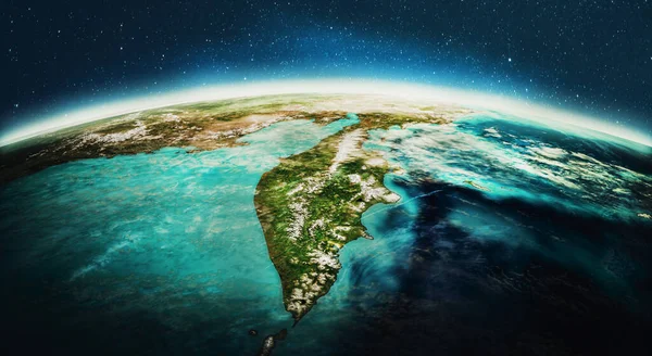Planeta Země Kamčatka Vykreslování Prvky Tohoto Snímku Poskytla Nasa — Stock fotografie