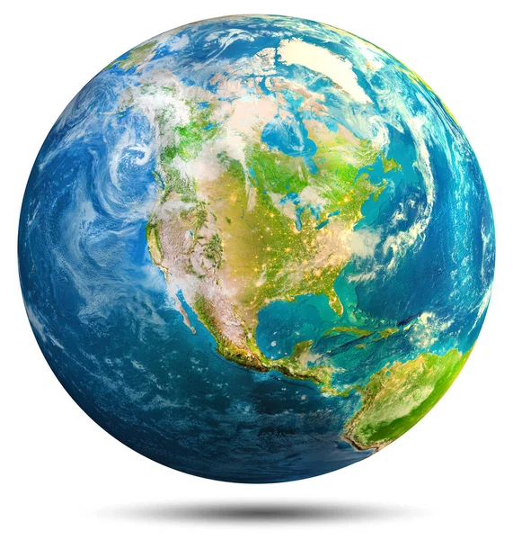 Planet Earth Usa Delar Denna Bild Från Nasa Rendering — Stockfoto