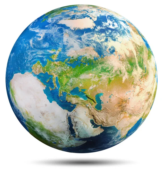 Planeten Jorden Europa Afrika Asien Delar Denna Bild Tillhandahålls Nasa — Stockfoto