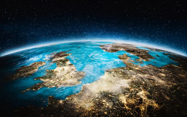 Planète Terre Europe Centrale Rendu Éléments Cette Image Fournis Par — Photo