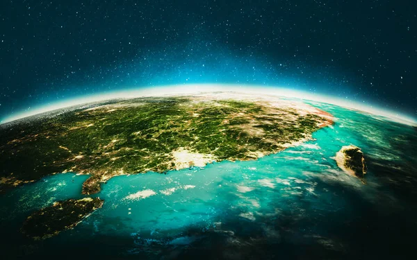 Planeta Terra China Renderização Elementos Desta Imagem Fornecidos Pela Nasa — Fotografia de Stock