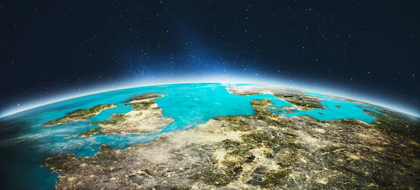 Planeta Ziemia Europa Renderowanie Elementy Tego Obrazu Dostarczone Przez Nasa — Zdjęcie stockowe