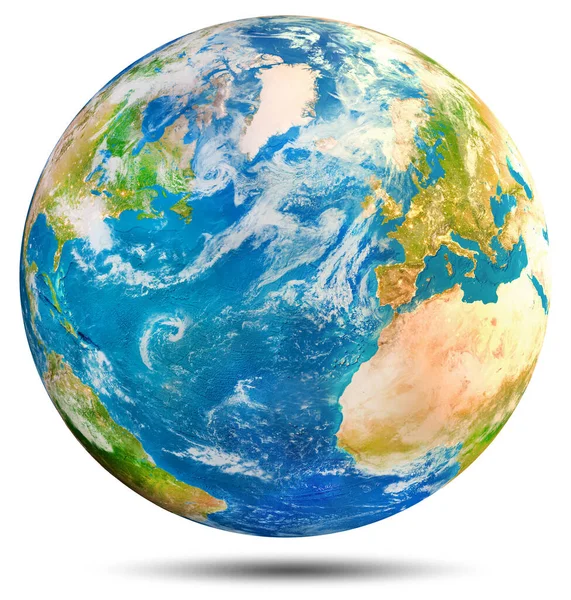 Planet Earth Atlanten Delar Denna Bild Från Nasa Rendering — Stockfoto