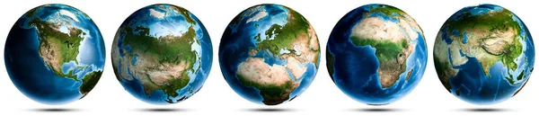 Planet Earth Globe World Set Elements Image Furnished Nasa Rendering — Stock Photo, Image