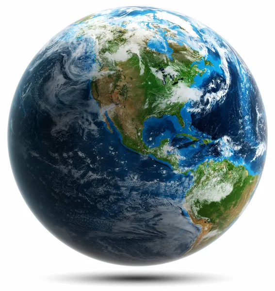 惑星地球世界地図は孤立している Nasaによって提供されたこの画像の要素 3Dレンダリング — ストック写真