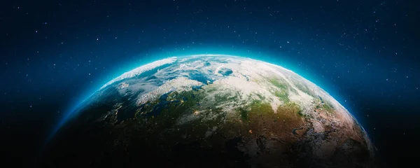 Nuvens Planeta Terra Elementos Desta Imagem Fornecidos Pela Nasa Renderização — Fotografia de Stock