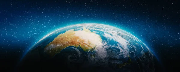 澳大利亚地球 这张照片的内容由Nasa提供 3D渲染 — 图库照片